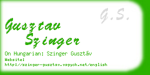 gusztav szinger business card